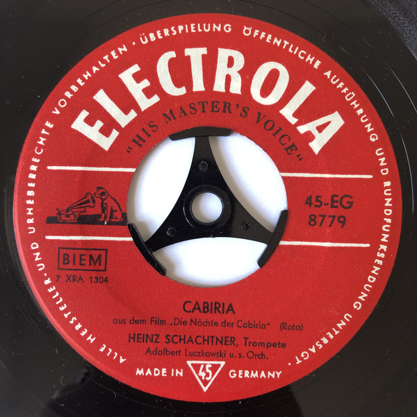 Cover Heinz Schachtner - Cabiria (7, Single) Schallplatten Ankauf