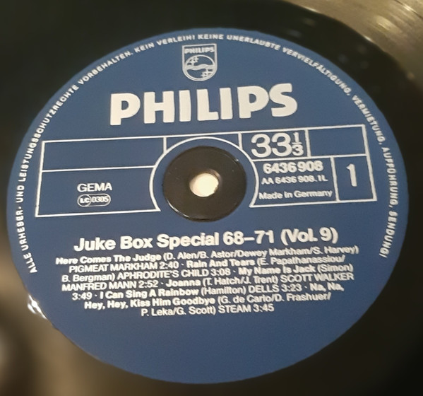 Cover Various - Juke Box Special Volume 9 - Top Selections From 1968-1971 (LP, Comp) Schallplatten Ankauf