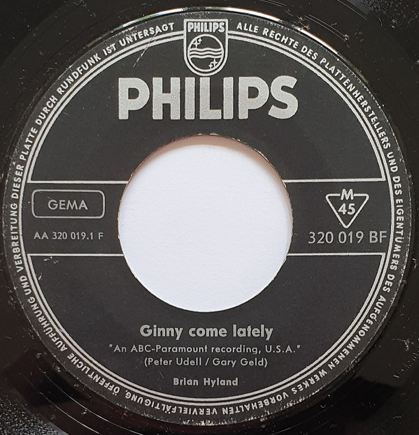 Bild Brian Hyland - Ginny Come Lately / I Should Be Gettin' Better (7, Single, Mono) Schallplatten Ankauf