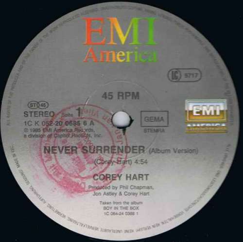 Cover Corey Hart - Never Surrender (12, Maxi) Schallplatten Ankauf