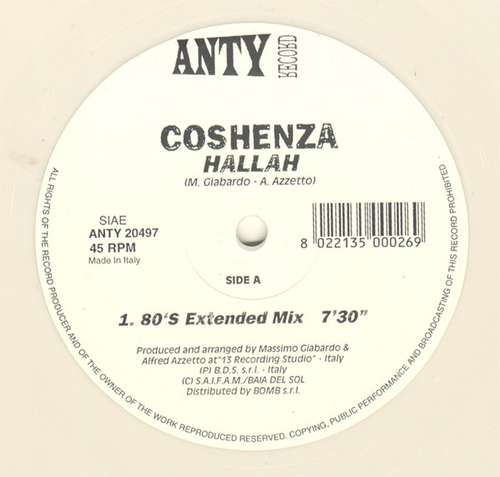 Cover Coshenza - Hallah (12, Whi) Schallplatten Ankauf