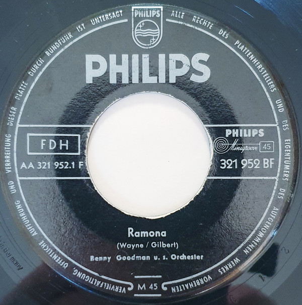 Cover Benny Goodman U. S. Orchester* - Ramona / Crazy Rhythm (7, Single, Mono) Schallplatten Ankauf