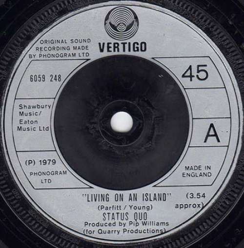 Cover Status Quo - Living On An Island (7, Single, Pho) Schallplatten Ankauf