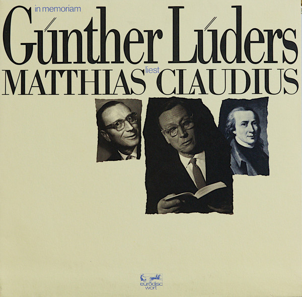 Cover Günther Lüders, Matthias Claudius - In Memoriam - Günther Lüders Liest Matthias Claudius (LP) Schallplatten Ankauf