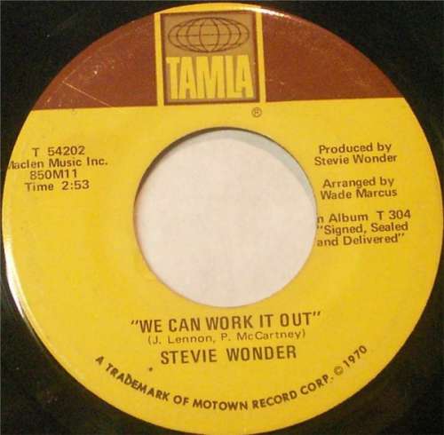 Cover Stevie Wonder - We Can Work It Out / Never Dreamed You'd Leave In Summer (7) Schallplatten Ankauf