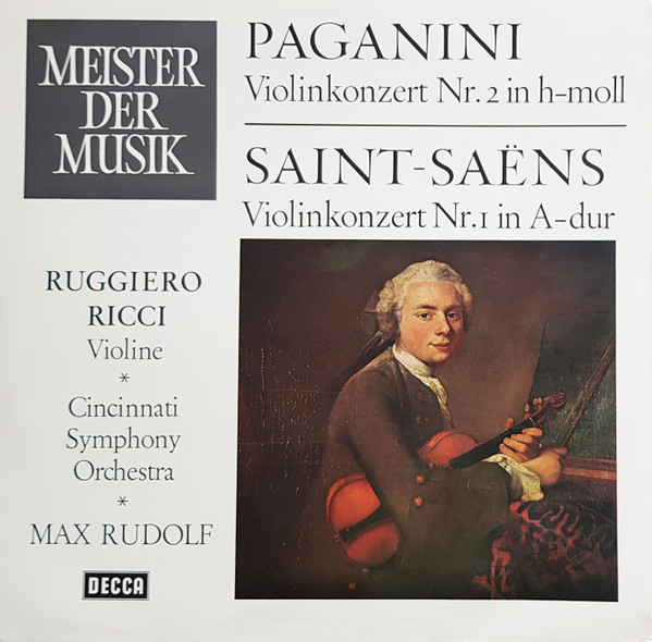 Cover Paganini*, Saint-Saëns*, Ruggiero Ricci, Max Rudolf - Paganini: Violinkonzert Nr. 2 H-moll, Saint-Saëns: Violinkonzert Nr. 1 A-dur (LP, Promo, Whi) Schallplatten Ankauf