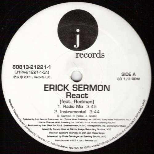Bild Erick Sermon Featuring Redman - React (12, Single) Schallplatten Ankauf