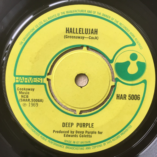 Cover Deep Purple - Hallelujah (7, Single, Kno) Schallplatten Ankauf