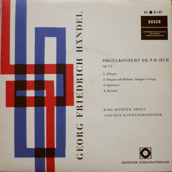 Bild Georg Friedrich Händel, Karl Richter - Orgelkonzert Nr. 9 B-dur Op. 7,3 (7, EP) Schallplatten Ankauf