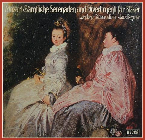 Cover Mozart* – Londoner Bläsersolisten* ∙ Jack Brymer - Sämtliche  Serenaden Und Divertimenti Für Bläser (5xLP + Box) Schallplatten Ankauf