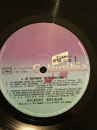 Cover Gilbert Bécaud - Je Reviens Te Chercher (2xLP, Comp, Pur) Schallplatten Ankauf