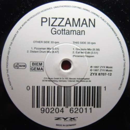 Cover Pizzaman - Gottaman (12) Schallplatten Ankauf