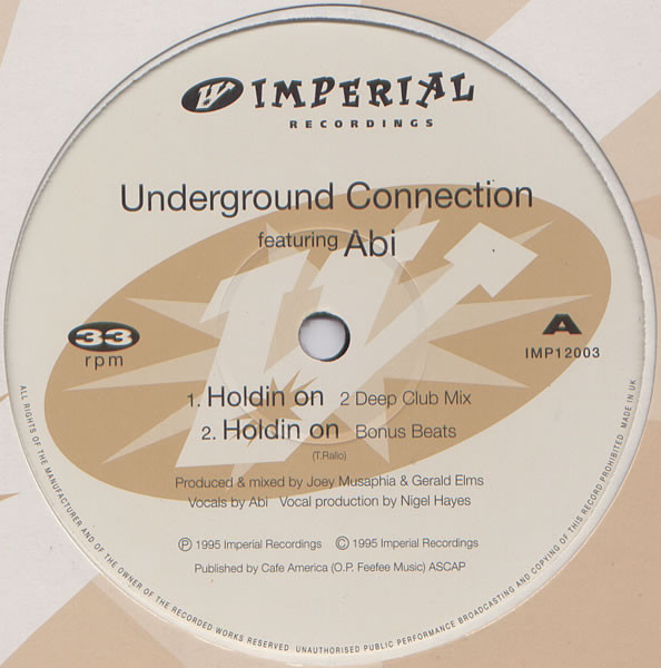 Bild Underground Connection Featuring Abi - Holdin On (12) Schallplatten Ankauf