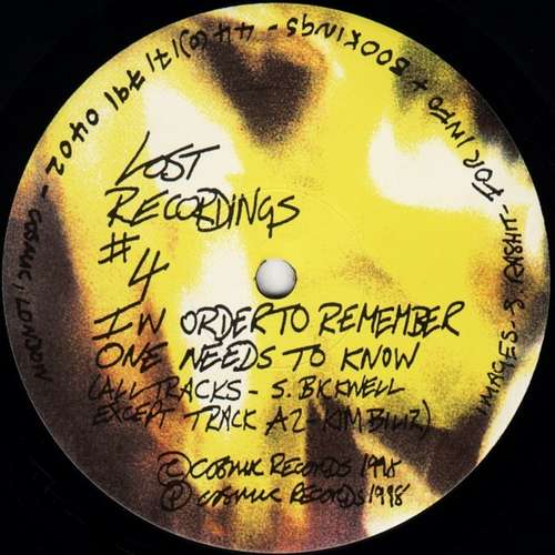 Cover Lost Recordings #4 - In Order To Remember One Needs To Know Schallplatten Ankauf