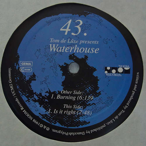 Cover Tom De Luxe Presents Waterhouse - Burning / Is It Right (12) Schallplatten Ankauf