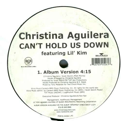 Cover Christina Aguilera Featuring Lil' Kim - Can't Hold Us Down (12) Schallplatten Ankauf