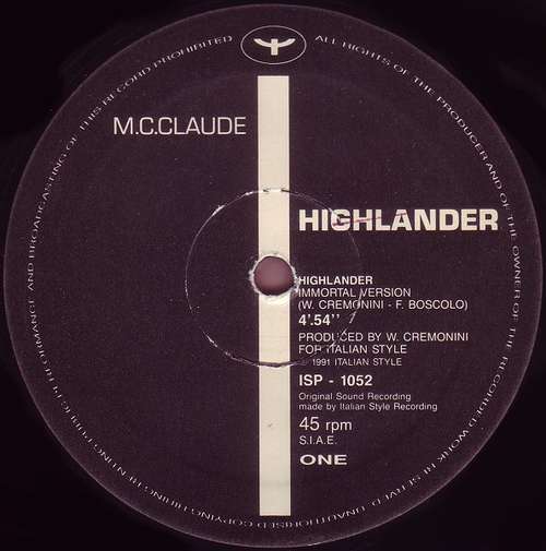 Cover M.C. Claude - Highlander (12) Schallplatten Ankauf