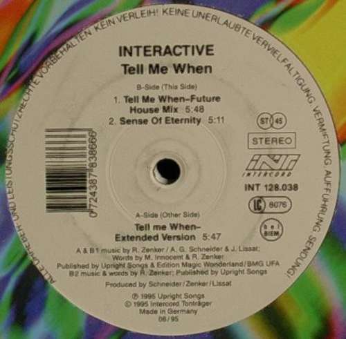 Cover Interactive - Tell Me When (12) Schallplatten Ankauf