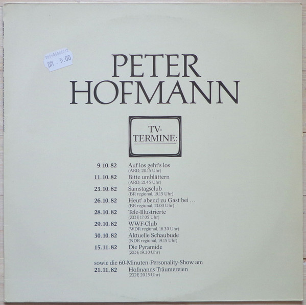 Cover Peter Hofmann - The Sun Ain't Gonna Shine Anymore (LP, TP) Schallplatten Ankauf