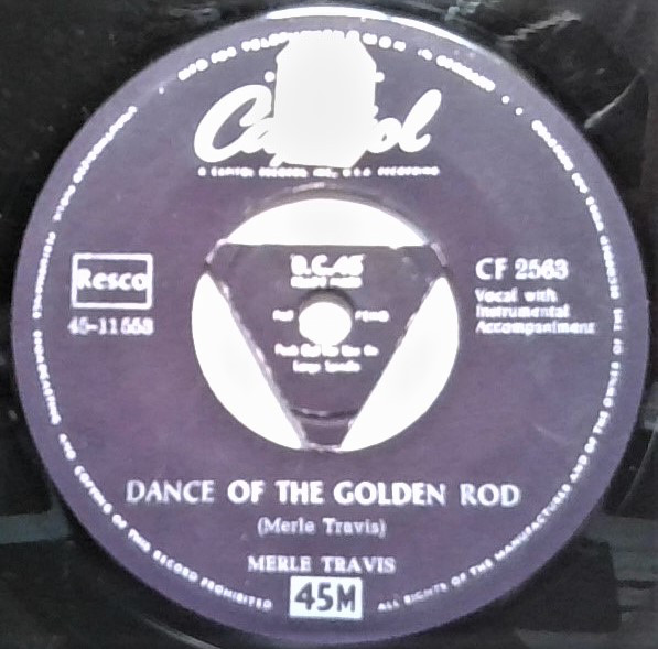 Cover Merle Travis - Dance Of The Golden Rod / Re-Enlistment Blues (7, Single) Schallplatten Ankauf