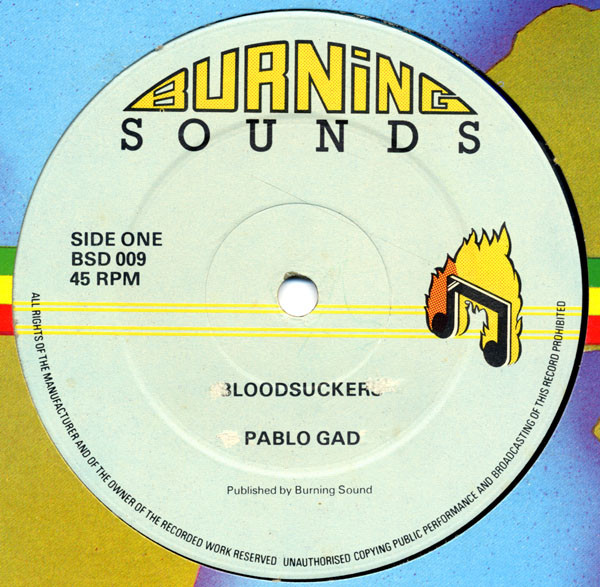 Cover Pablo Gad - Blood Suckers / Jail House Pressure (12) Schallplatten Ankauf