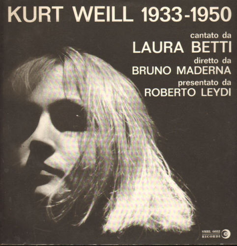 Cover Laura Betti - Kurt Weill 1933-1950 (LP, Album) Schallplatten Ankauf