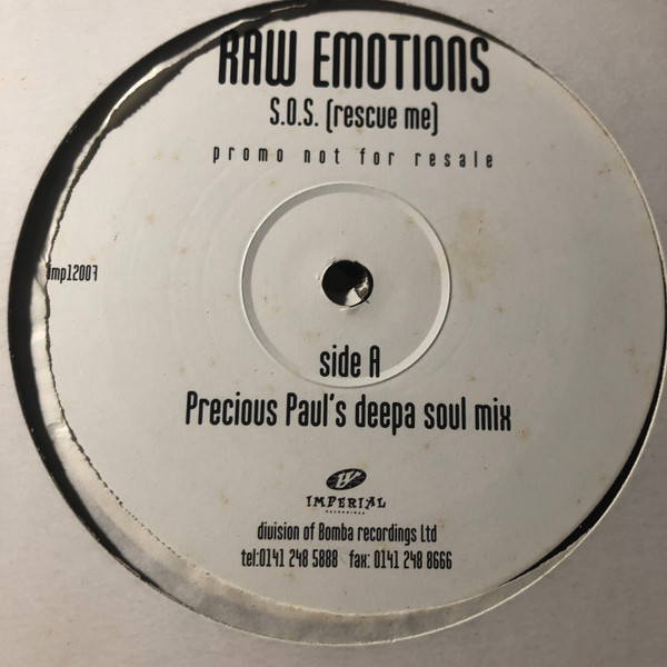 Bild Raw Emotions - S.O.S. (Rescue Me) (2x12, Promo) Schallplatten Ankauf