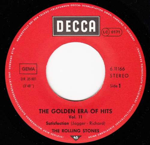 Cover The Rolling Stones - Satisfaction (7, Single) Schallplatten Ankauf