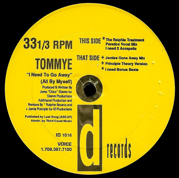Cover Tommye - I Need To Go Away (All By Myself) (12) Schallplatten Ankauf
