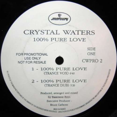 Cover Crystal Waters - 100% Pure Love (12, Promo) Schallplatten Ankauf