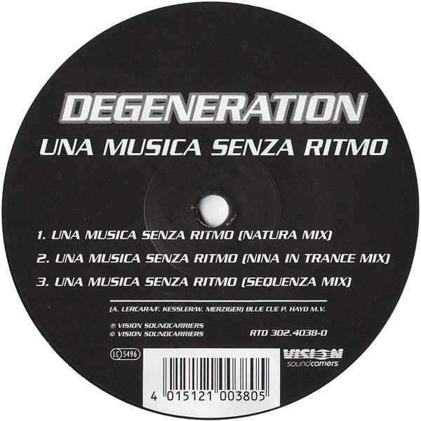 Cover Degeneration - Una Musica Senza Ritmo (12) Schallplatten Ankauf