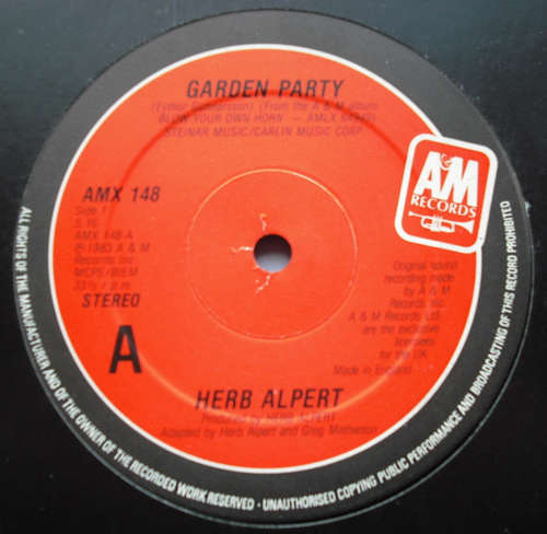 Cover Herb Alpert - Garden Party (12) Schallplatten Ankauf