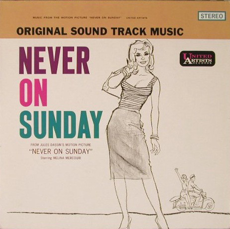 Cover Manos Hadjidakis - Never On Sunday (Original Sound Track Music) (LP, RE) Schallplatten Ankauf