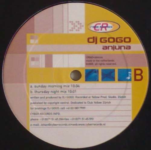 Cover DJ Gogo - Anjuna (12) Schallplatten Ankauf