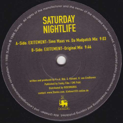 Cover Saturday Nightlife* - Exitement (12) Schallplatten Ankauf