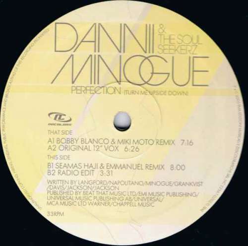 Cover Dannii Minogue & The Soul Seekerz* - Perfection (Turn Me Upside Down) (12) Schallplatten Ankauf