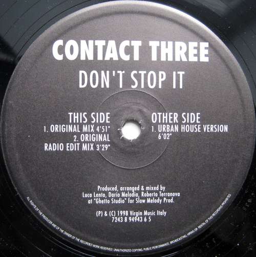 Cover Contact Three - Don't Stop It (12) Schallplatten Ankauf