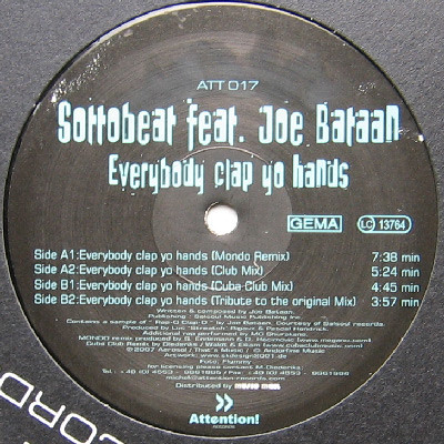 Bild Sottobeat Feat. Joe Bataan - Everybody Clap Yo Hands (12) Schallplatten Ankauf