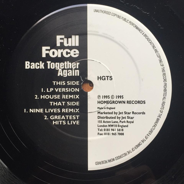 Bild Full Force - Back Together Again (12) Schallplatten Ankauf