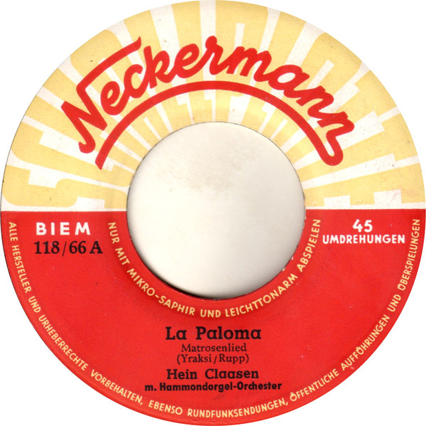 Cover Heinz Claasen M. Hammondorgel-Orchester* - La Paloma (7) Schallplatten Ankauf