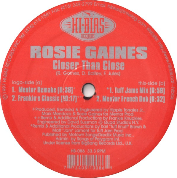 Cover Rosie Gaines - Closer Than Close (12) Schallplatten Ankauf