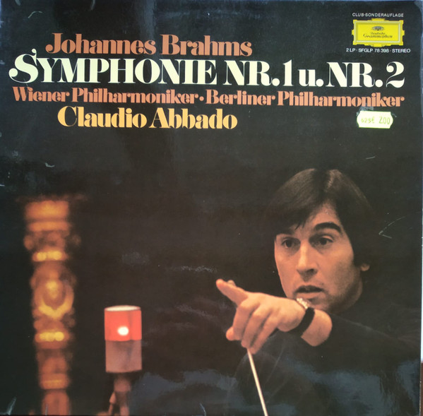Cover Johannes Brahms, Claudio Abbado, Wiener Philharmoniker, Berliner Philharmoniker - Symphonie NR.1 u.NR.2 (2xLP, Club) Schallplatten Ankauf