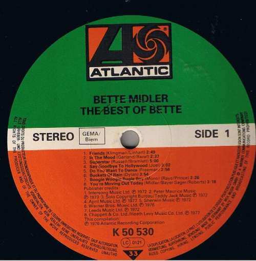 Cover The Best Of Bette Schallplatten Ankauf