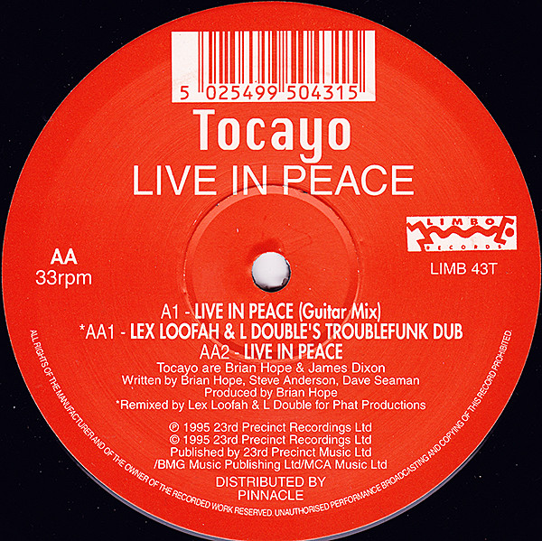 Cover Tocayo - Live In Peace (12) Schallplatten Ankauf