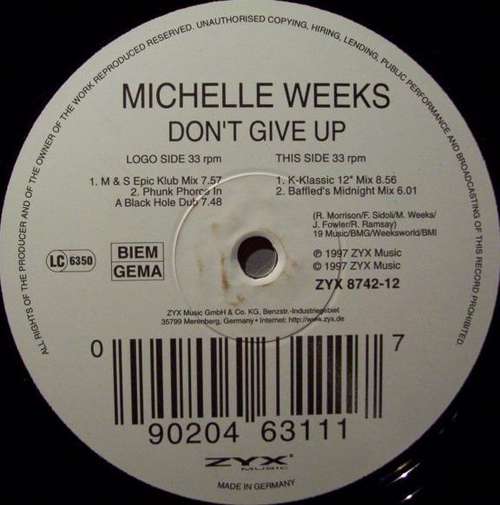 Cover Michelle Weeks - Don't Give Up (12) Schallplatten Ankauf