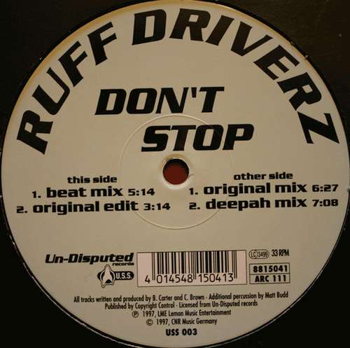 Cover Ruff Driverz - Don't Stop (12) Schallplatten Ankauf
