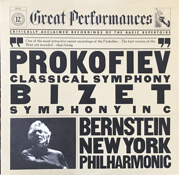 Cover Prokofiev*, Bizet* : Bernstein*, New York Philharmonic* - Prokofiev: Classical Symphony / Bizet: Symphony In C (LP, RE) Schallplatten Ankauf