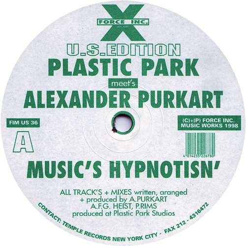 Cover Plastic Park Meet's Alexander Purkart* - Music's Hypnotisn' (12) Schallplatten Ankauf