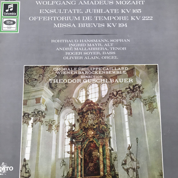 Cover Chorale Philippe Caillard - Exsultate, Jubilate Kv 165 (LP) Schallplatten Ankauf
