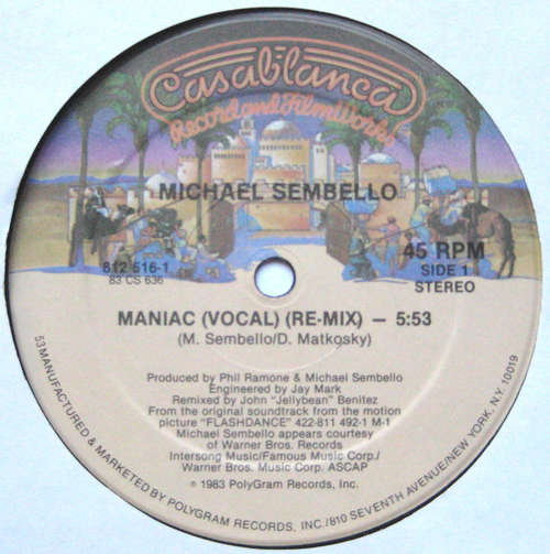 Cover Michael Sembello - Maniac (12, Single, 53 ) Schallplatten Ankauf
